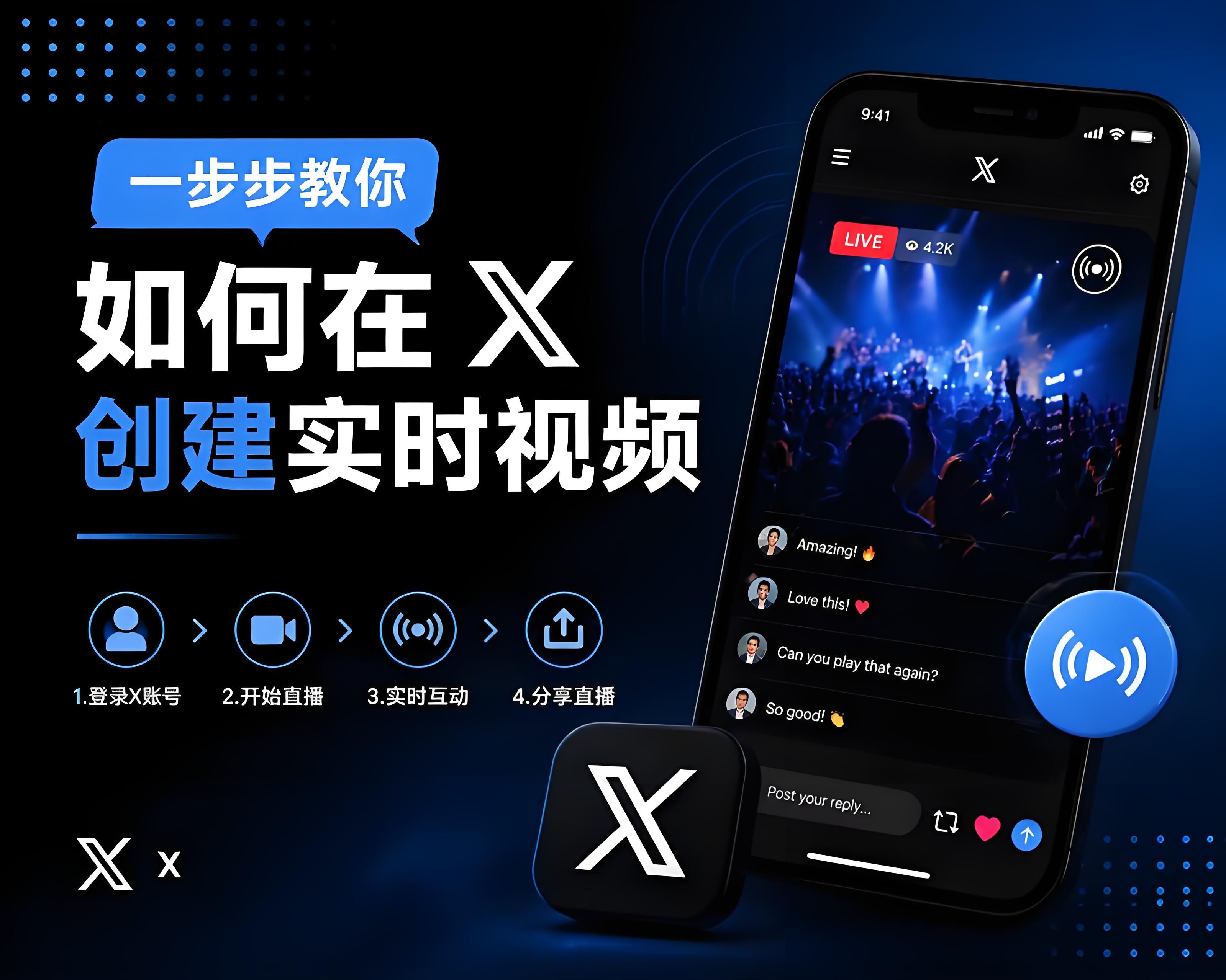 如何在X上创建实时视频?